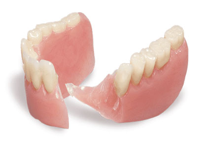 Image of broken dentures